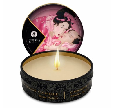 Świeca do masażu - Shunga Mini Massage Candle Rose Petals 30 ml